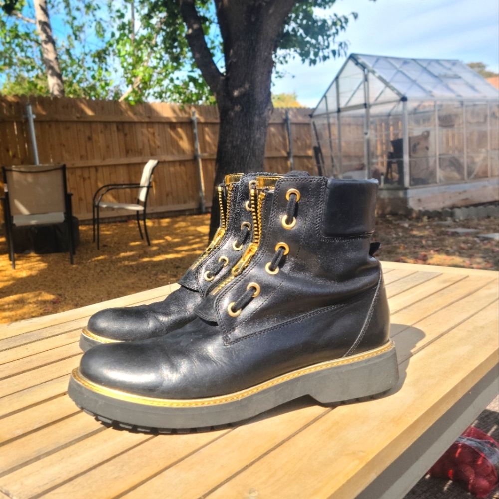 Geox Leather Combat Boots